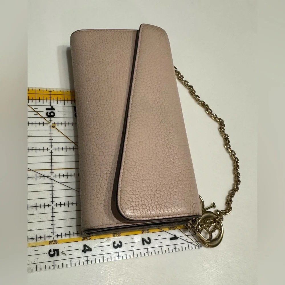Dior leather saddle wallet on chain